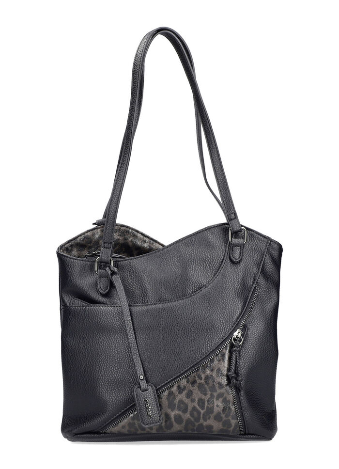 Rieker, tas, dames, met optische luipaardaccenten ZWART